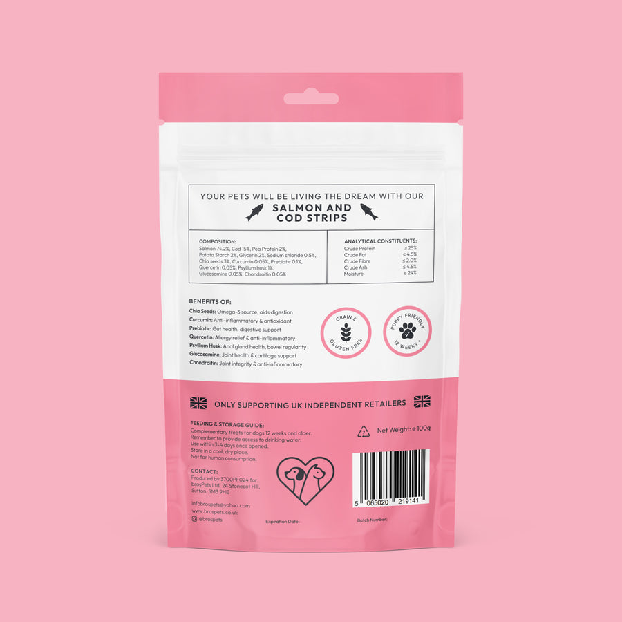 Salmon & Cod Natural treats (10 x 100g)
