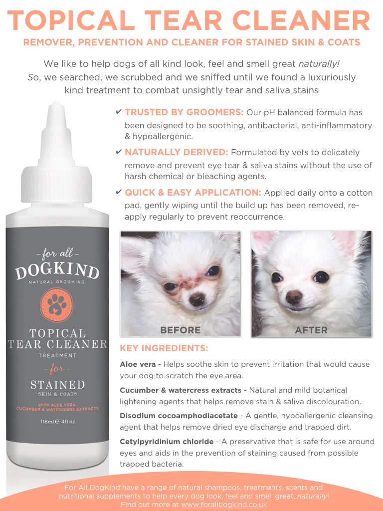 Topical Tear Cleaner for Stained Skin & Coats